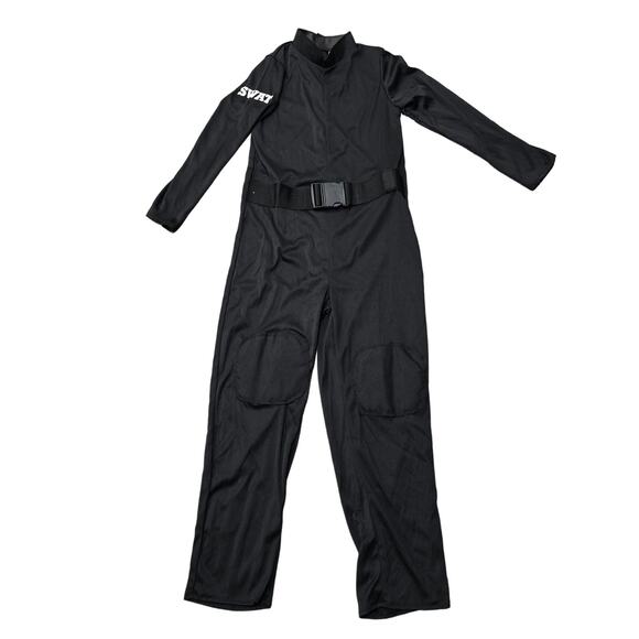 S.W.A.T Black Belted Knee Padded Jumpsuit Halloween Costume / Dress Up Cosplay - Picture 1 of 8